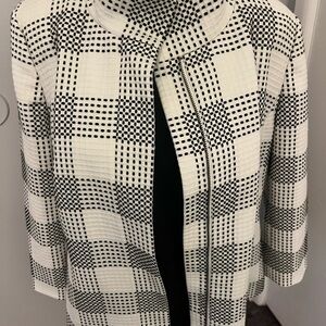 Talbots Black and White Checkered Blazer